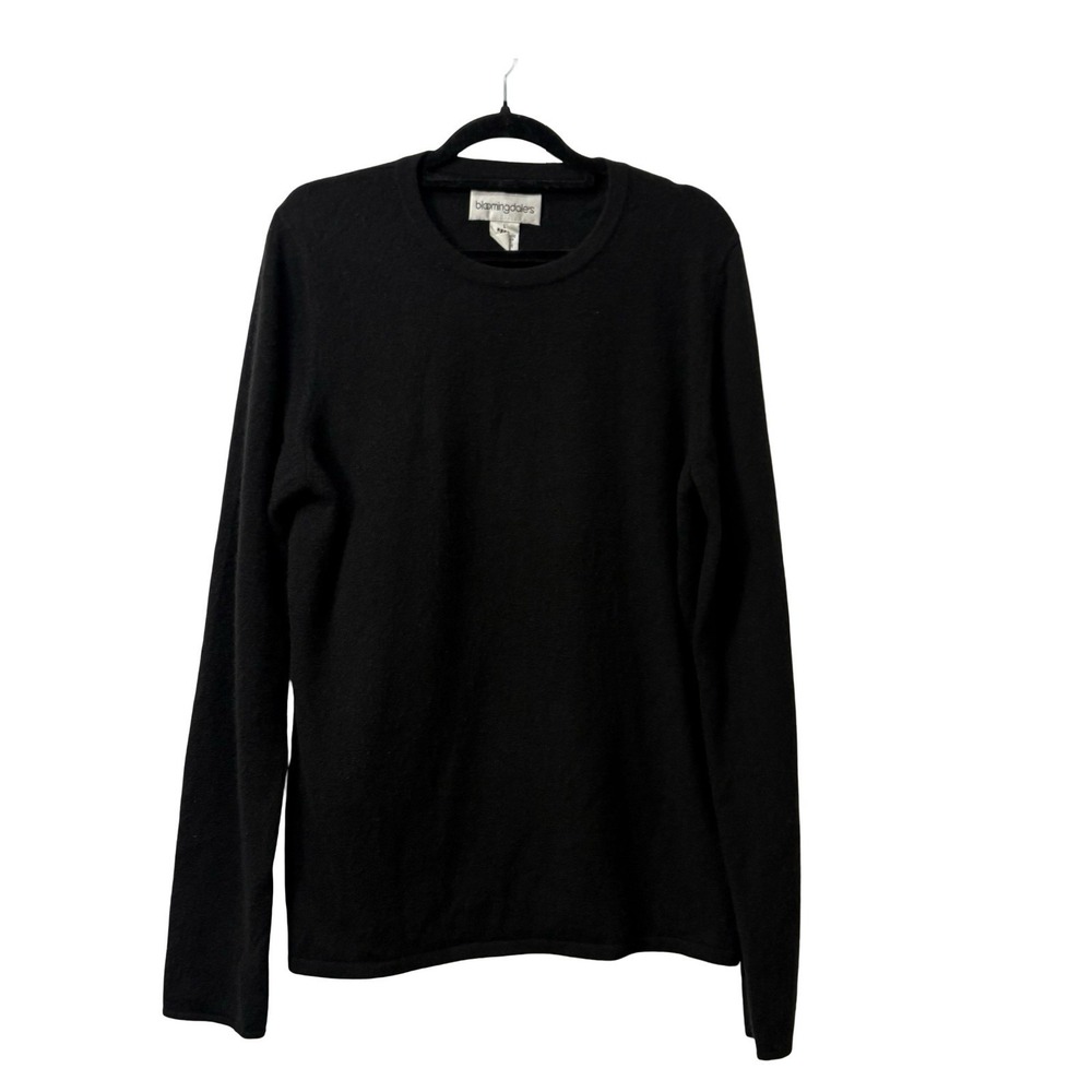 VTG Bloomingdale's Black 100% Cashmere Crewneck Sweater Size Large